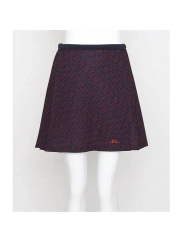 Golf Sierra Print Pleat Golf Skirt GWSD05769 I171 Women's Sierra Print Pleat Skirt - J.LINDEBERG - BALAAN 1