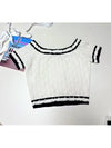 Off shoulder crop top short sleeve knit P72089 - CHANEL - BALAAN 4