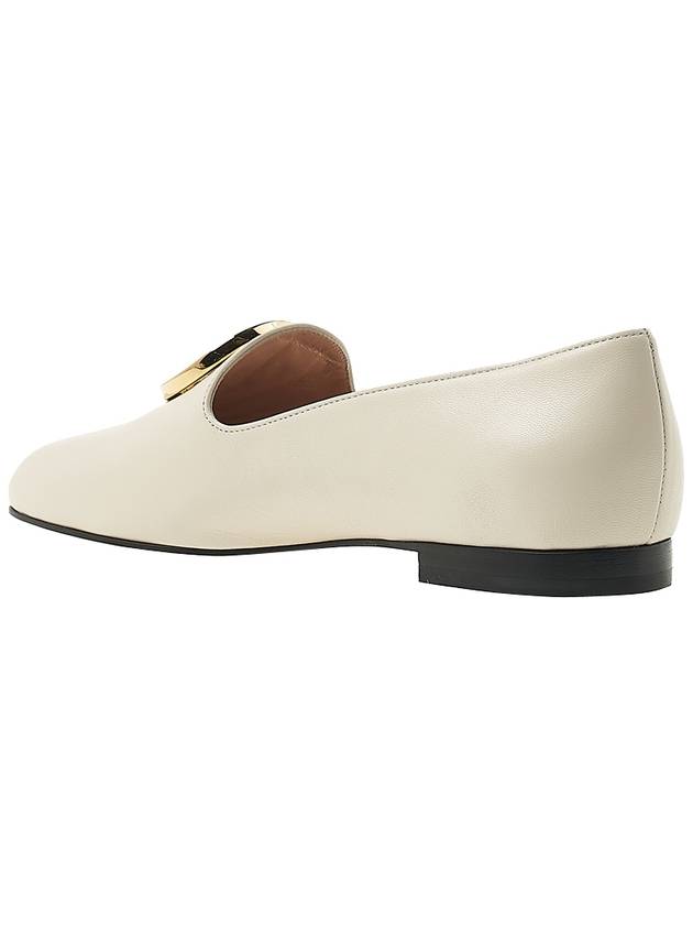 Blondie Round Interlocking G Leather Flat White - GUCCI - BALAAN 4