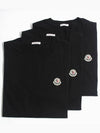 Logo Patch Cotton Short Sleeve T-Shirt 3 Pack Set Black - MONCLER - BALAAN 5