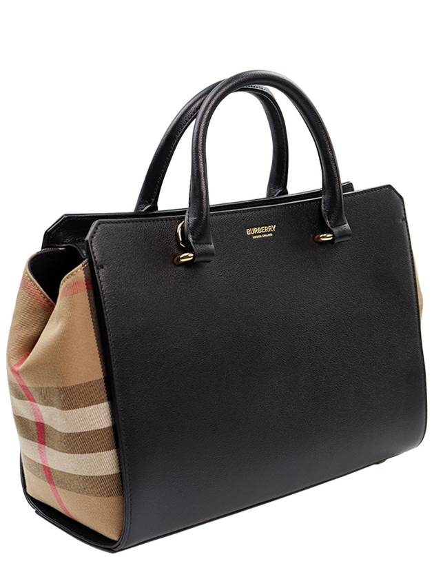 Banwell House Check Small Tote Bag Black - BURBERRY - BALAAN 4