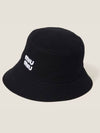 Embroidered Logo Fabric Bucket Hat Black - MIU MIU - BALAAN 2