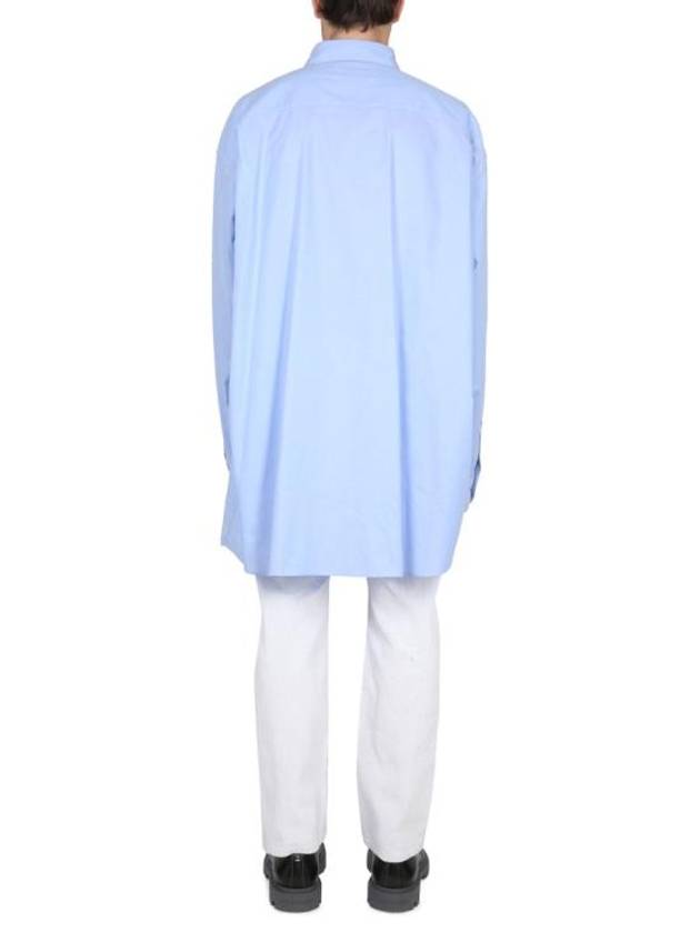 Oversized Fit Oxford Long Sleeve Shirt Blue - MAISON MARGIELA - BALAAN 4