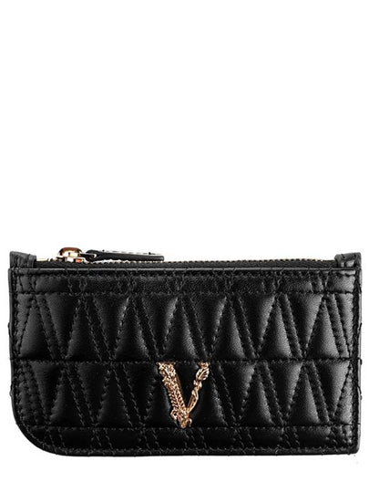 Women's Logo Leather Card Wallet Black - VERSACE - BALAAN 2