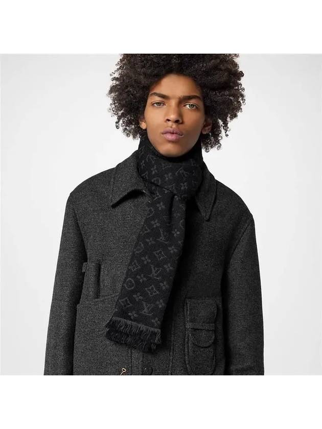 Monogram Classic Wool Scarf Black - LOUIS VUITTON - BALAAN 8