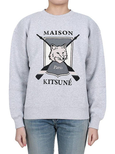 College Fox Print Sweatshirt Light Grey Melange - MAISON KITSUNE - BALAAN 2