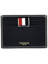 Stitched Vacchetta Card Wallet Navy - THOM BROWNE - BALAAN 3