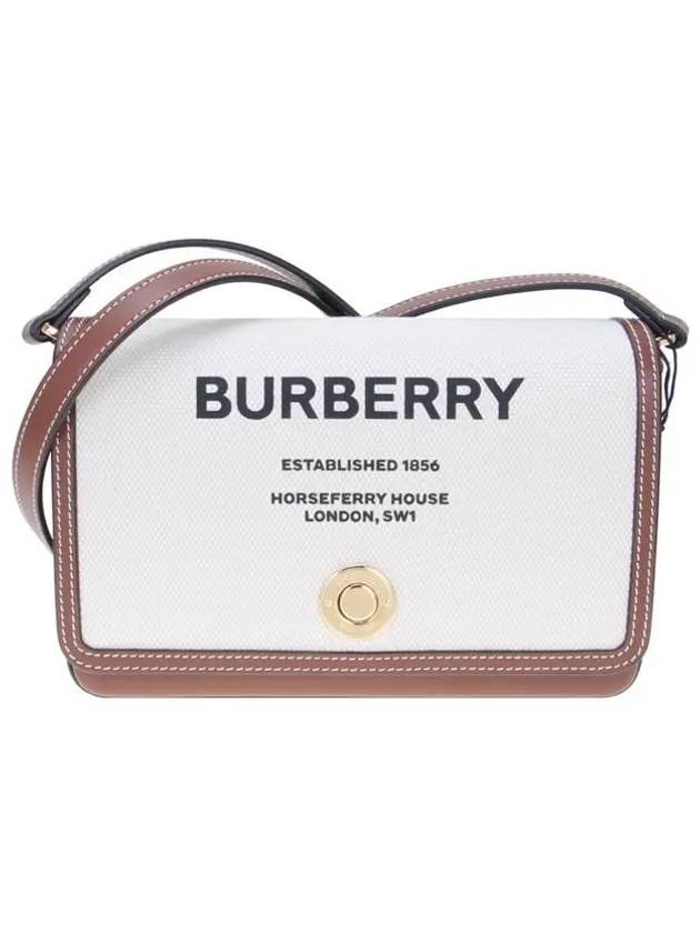 Buberry Mini Horseferry Print Canvas Leather Note Crossbody Bag Natural Tan - BURBERRY - BALAAN 2