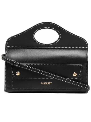 Topstitched Lambskin Cross Bag Black - BURBERRY - BALAAN 1