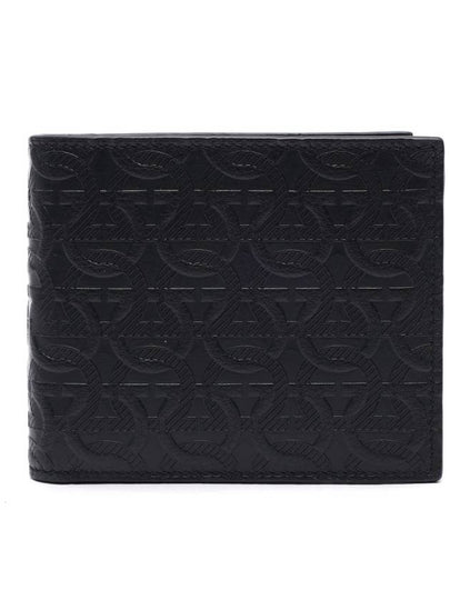 Gancini Motif Half Wallet Black - SALVATORE FERRAGAMO - BALAAN 2