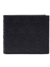 Gancini Motif Half Wallet Black - SALVATORE FERRAGAMO - BALAAN 2