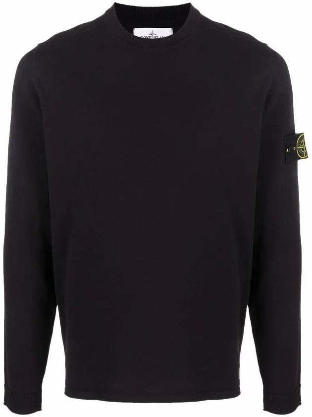 Wappen Patch Crew Neck Knit Top Navy - STONE ISLAND - BALAAN 2