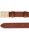 Logo Buckle Leather Belt Tobacco - MIU MIU - BALAAN 4