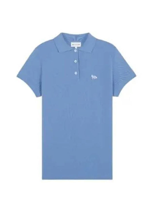 Baby Fox Patch Regular Polo Shirt Blue - MAISON KITSUNE - BALAAN 2