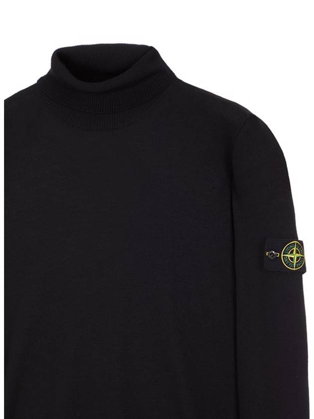 Wappen Patch Virgin Wool Turtleneck Black - STONE ISLAND - BALAAN 4