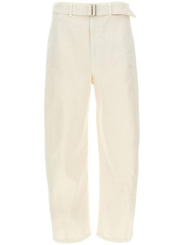 Twisted Belt Denim Jeans Snowy Off White - LEMAIRE - BALAAN 1