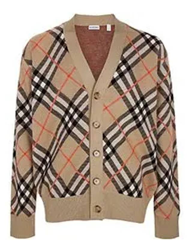 Check Wool Mohair Blend Cardigan Sand - BURBERRY - BALAAN 6