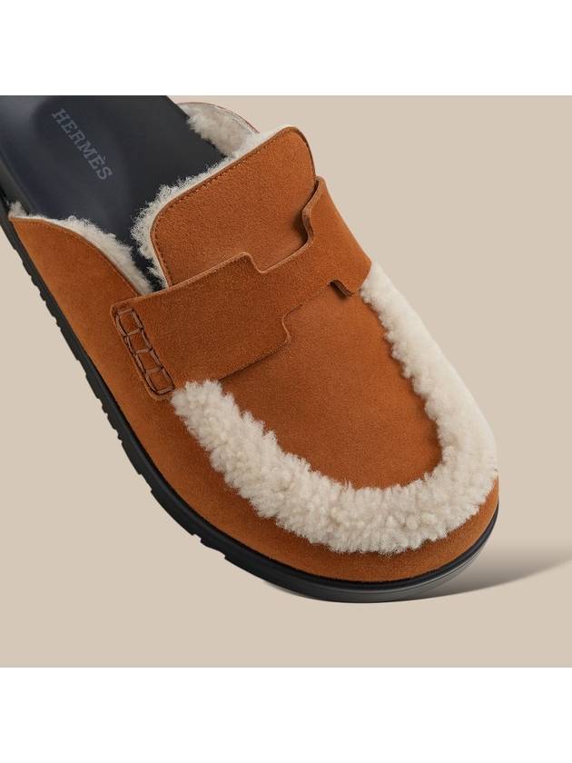 Fleece Suede Shearling Mule Uggs - HERMES - BALAAN 6