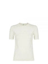 FF Viscose Short Sleeve Knit Top White - FENDI - BALAAN 2