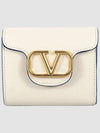 V Logo Half Wallet Ivory - VALENTINO - BALAAN 3