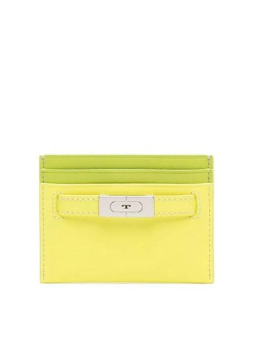 Serif T Leather Card Wallet Yellow Blaze - TORY BURCH - BALAAN 1