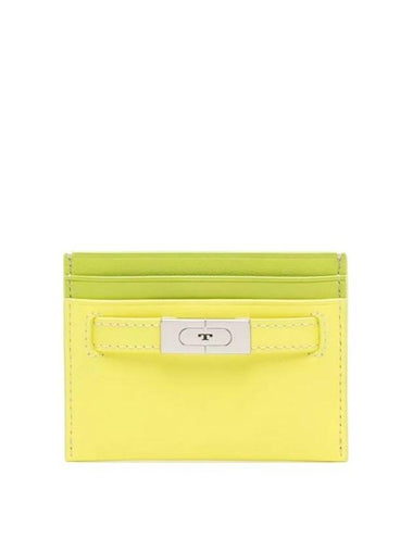 Serif T Leather Card Wallet Yellow Blaze - TORY BURCH - BALAAN 1