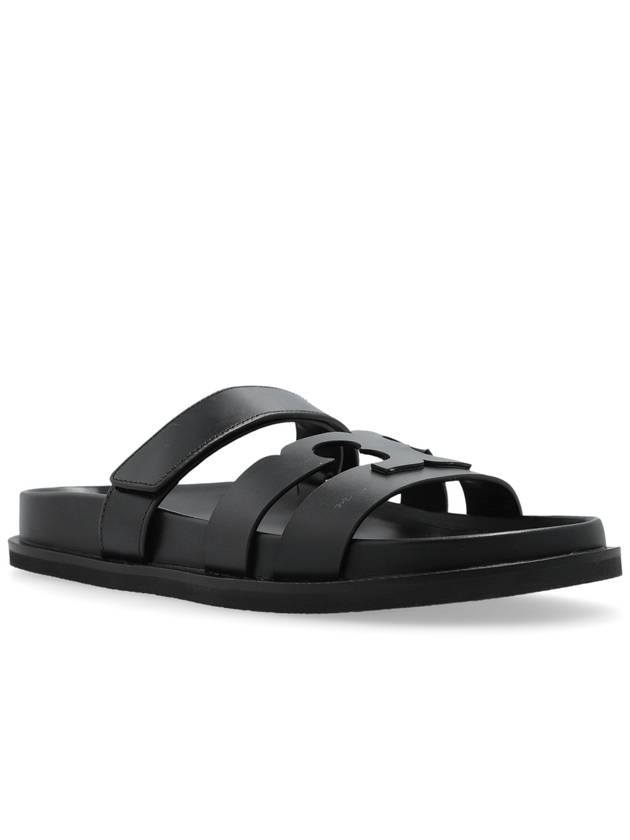 Tory Burch Leather Slides Ines, Women's, Black - TORY BURCH - BALAAN 4