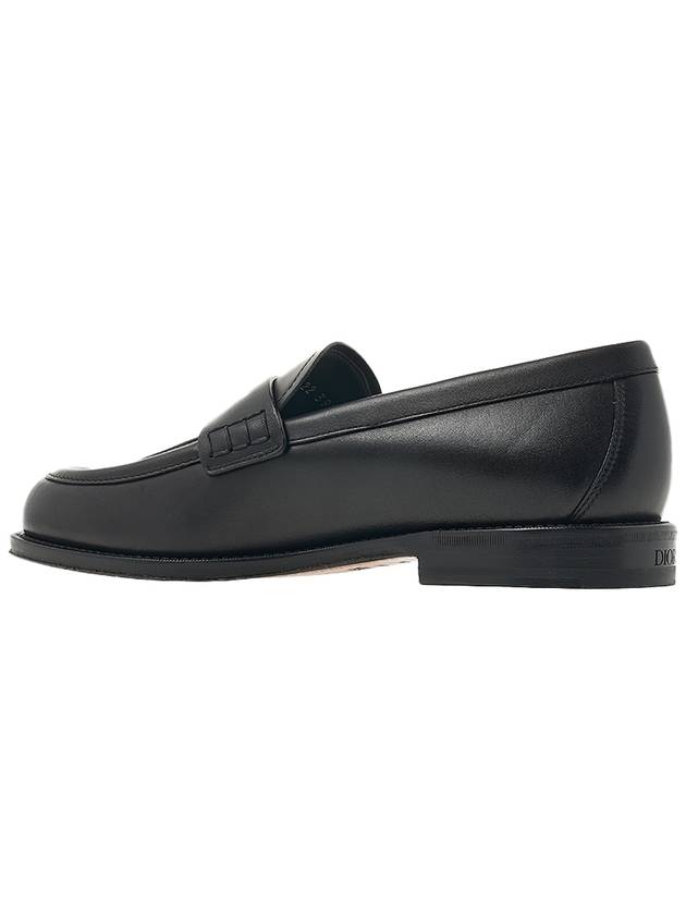 Metal Logo Leather Loafers Black - DIOR - BALAAN 4