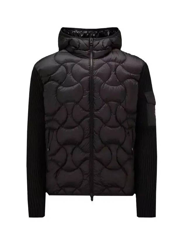 Padded Hooded Cardigan Black - MONCLER - BALAAN 3