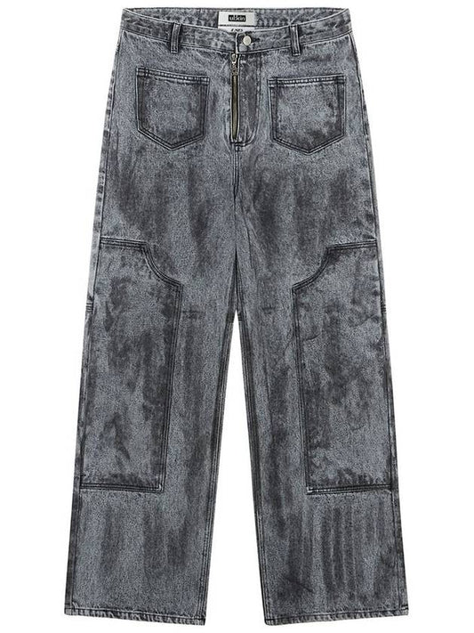 Runway Dirty Washed Carpenter Wide Pants Dusty Black - ULKIN - BALAAN 2