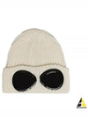 Signature Goggles Wool Beanie White - CP COMPANY - BALAAN 2