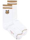 Maison Kitsune Bold Fox Head Ribbed Socks NM06415KT0014P245 - MAISON KITSUNE - BALAAN 1