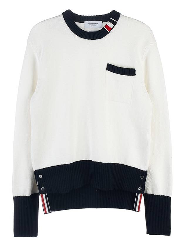 RWB Striped Cotton Knit Top White - THOM BROWNE - BALAAN 2