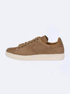 T logo punching suede low top sneakers brown - TOM FORD - BALAAN.