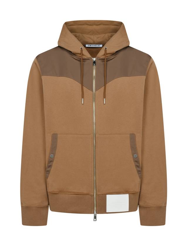 Leather Label Hooded Zip-up Jacket Brown - SSINANDLEE - BALAAN 1