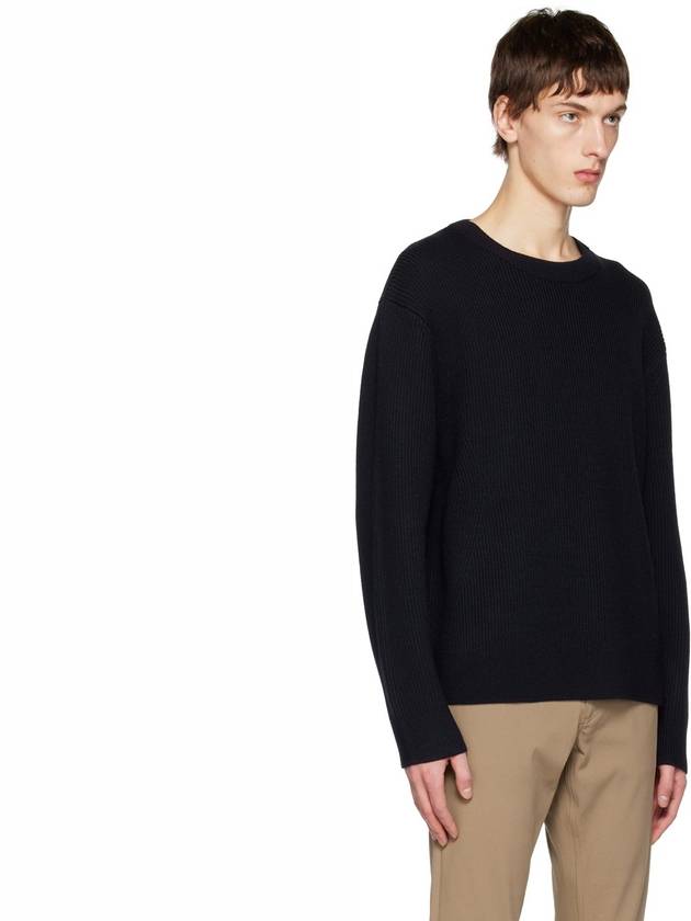 Lamar Wool Crewneck Knit Top Black - THEORY - BALAAN 4