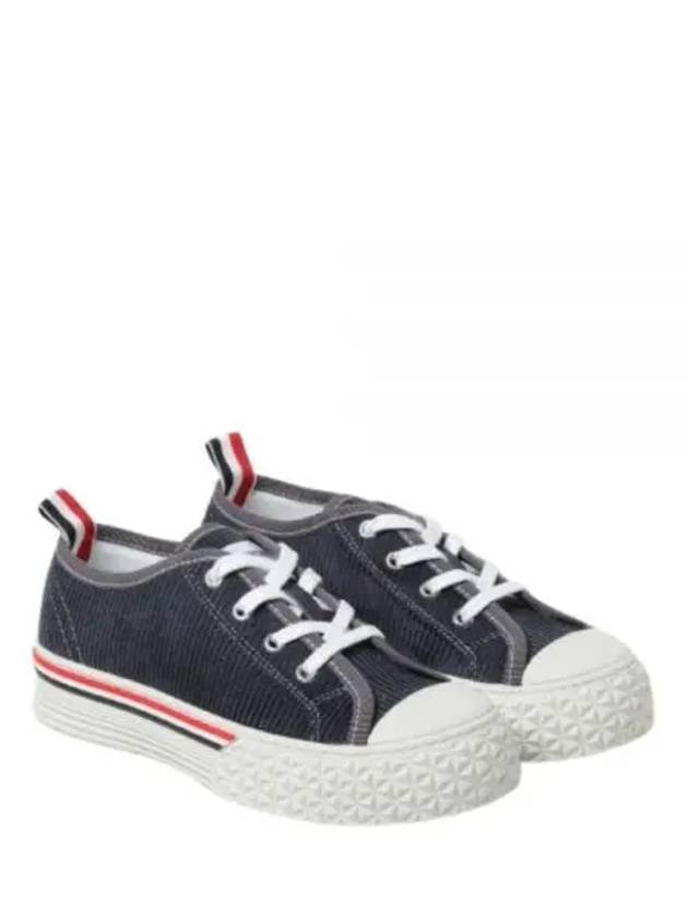 Cotton Lace-Up Low Top Sneakers Navy - THOM BROWNE - BALAAN 2