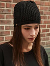 yellow tab crochet beanie black - MSKN2ND - BALAAN 1