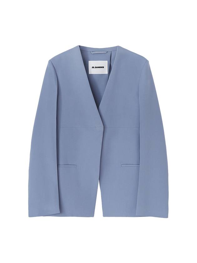 Women's Tailored Wool Gabardine Jacket Blue - JIL SANDER - BALAAN 1