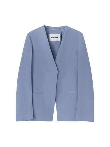 Women's Tailored Wool Gabardine Jacket Blue - JIL SANDER - BALAAN 1