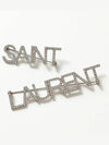 Crystal Brass Pin Brooch Oxidized Silver - SAINT LAURENT - BALAAN 5