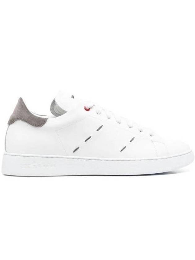 Stitched Leather Low Top Sneakers White - KITON - BALAAN 1