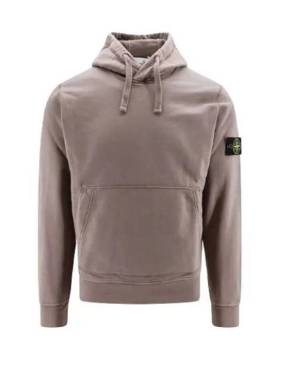 Logo Patch Drawstring Hoodie Grey - STONE ISLAND - BALAAN 2