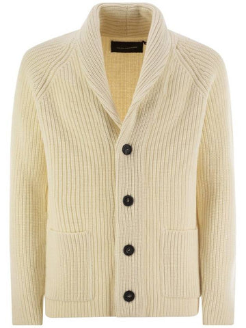 Ribbed wool cardigan - TAGLIATORE - BALAAN 1