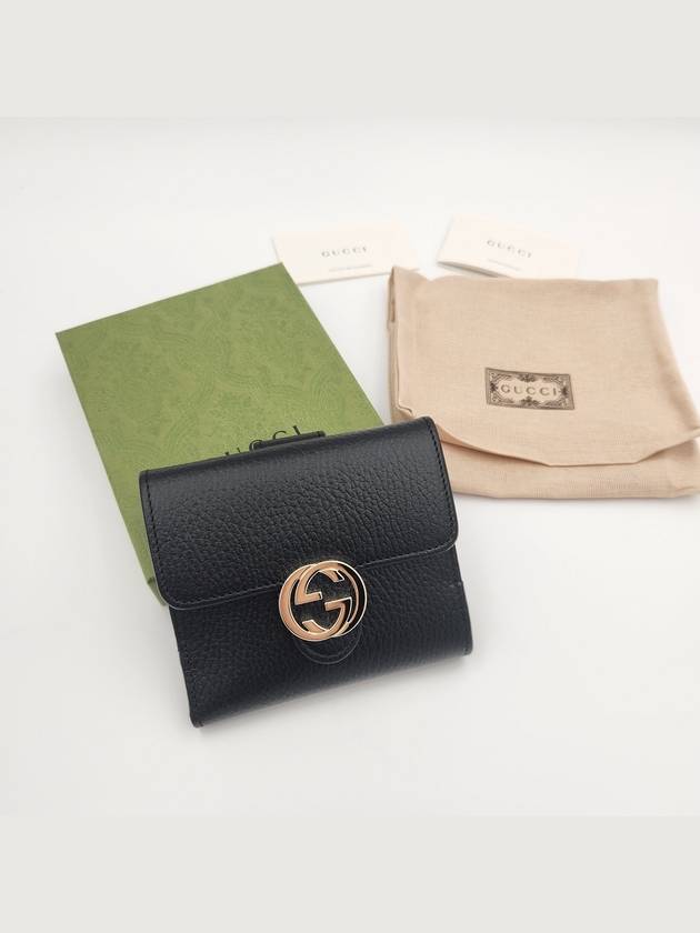 GG Interlocking Half Wallet Black - GUCCI - BALAAN 2