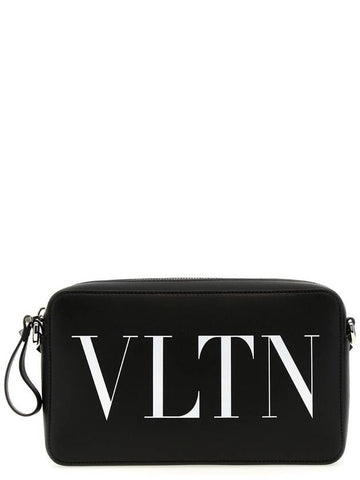 VLTN Logo Leather Cross Bag Black - VALENTINO - BALAAN 1