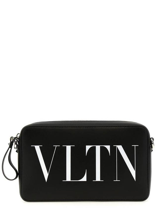 Garavani VLTN logo leather cross bag black - VALENTINO - BALAAN 1