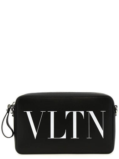 VLTN Logo Leather Cross Bag Black - VALENTINO - BALAAN 1