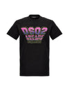 Logo Graphic Print Short Sleeve T-Shirt Black - DSQUARED2 - BALAAN 1