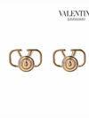 V Logo Earrings Gold - VALENTINO - BALAAN 4